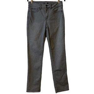 NYDJ For Chico’s Straight Denim Jeans Slate Gray Slimming Lift Tuck Size 6